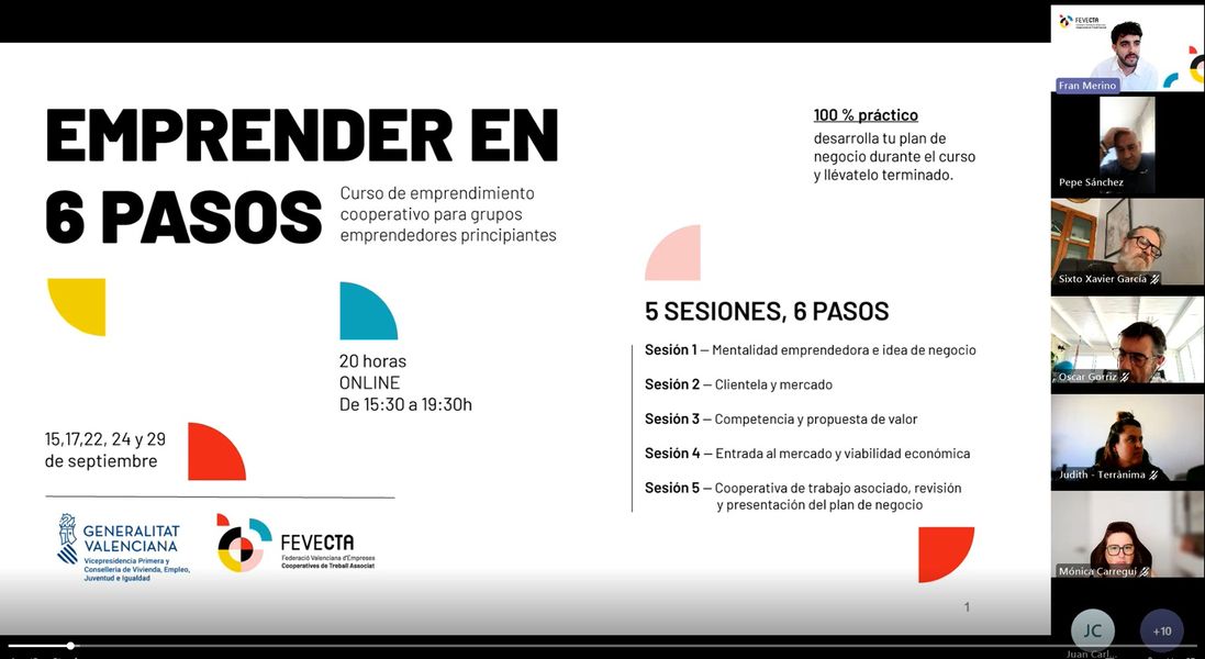 “Emprender en 6 Pasos” arranca con 15 proyectos dispuestos a convertir sus ideas en empresas cooperativas